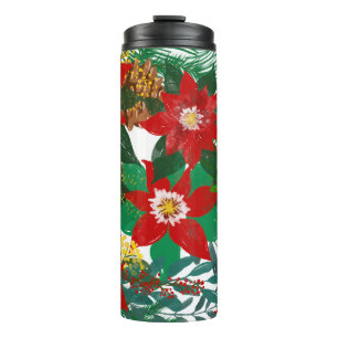 Christmas Floral Leaf Art Thermal Tumbler