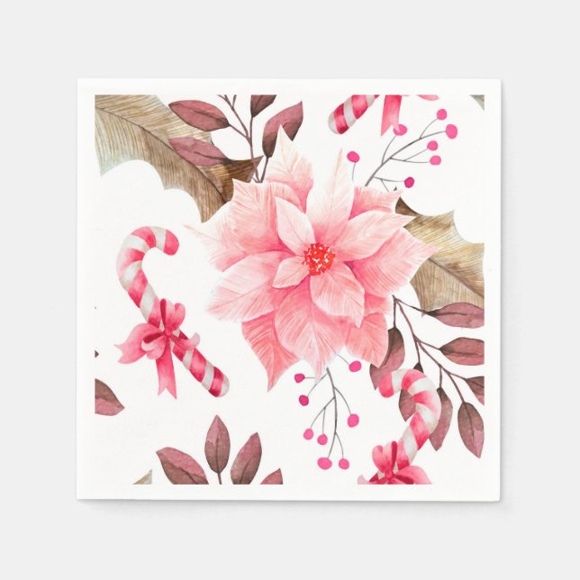 Christmas Floral Napkin (Front)