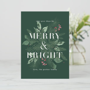 Christmas floral Non Photo Holiday Card