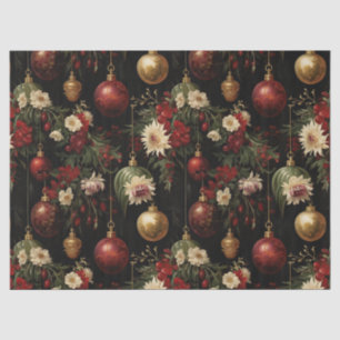 Christmas Floral Ornaments Decoupage Tissue Paper