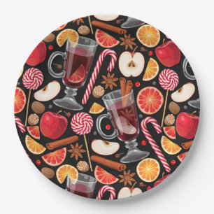 Christmas Floral Paper Plate