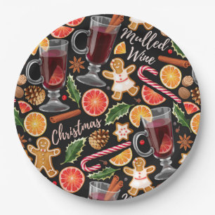 Christmas Floral Paper Plate