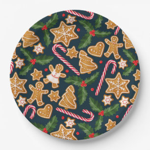 Christmas Floral Paper Plate