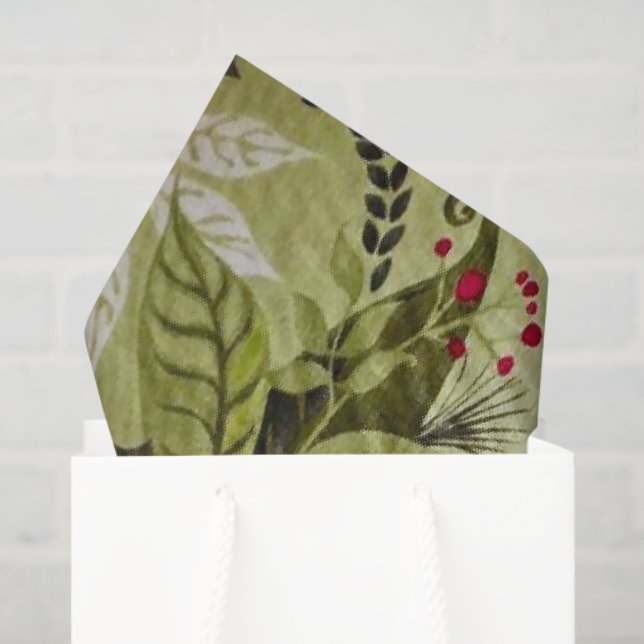 Christmas floral pattern tissue paper (Gift Bag)