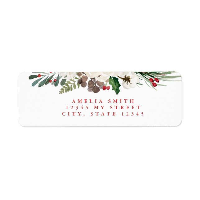 Christmas Floral Return Address Labels (Front)