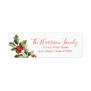Christmas Floral Return Address Labels