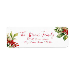 Christmas Floral Return Address Labels