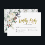 Christmas Floral Romantic Wedding RSVP Card<br><div class="desc">Christmas Floral Romantic Wedding RSVP Card</div>