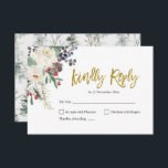 Christmas Floral Romantic Wedding RSVP Card<br><div class="desc">Christmas Floral Romantic Wedding RSVP Card</div>