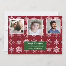 Christmas Floral Snowflakes Family Picture 