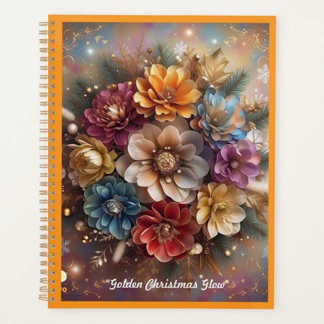 "Christmas Floral Sparkle" Planner (Front)