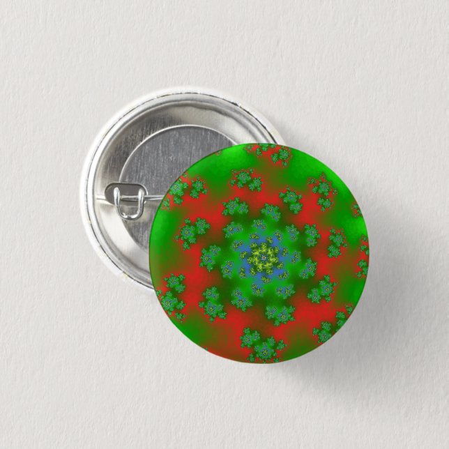 Christmas Floral Sprinkles Small Round Button (Front & Back)