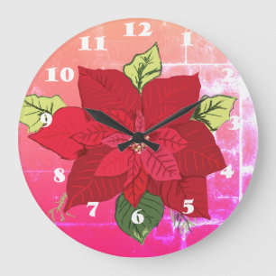 Christmas Floral Wall Clock