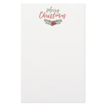 Christmas Floral Wreath | Stationary Page