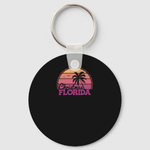 Christmas Florida Retro Sunset Local Pride Logo St Key Ring