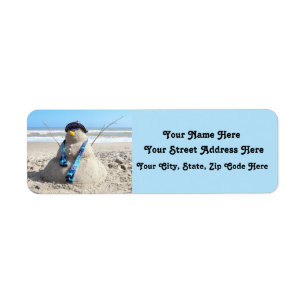 Christmas! Florida Snowman Address Labels