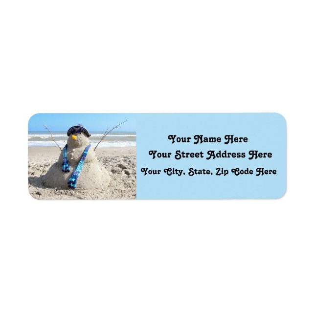 Christmas! Florida Snowman Address Labels (Front)