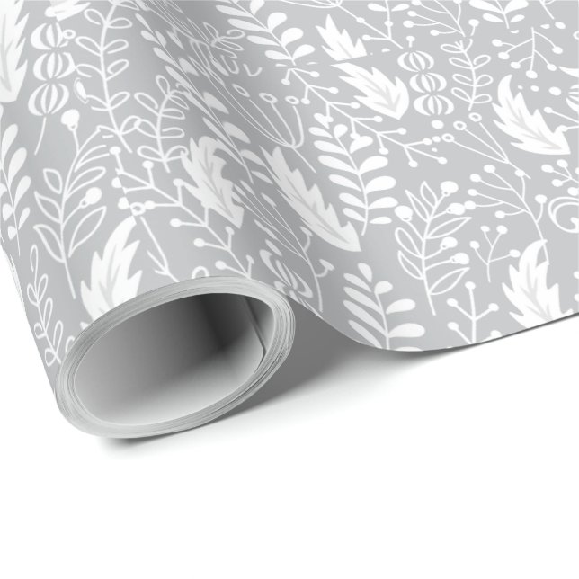 Christmas Flourish Christmas Art Holly Leaf Print  Wrapping Paper (Roll Corner)