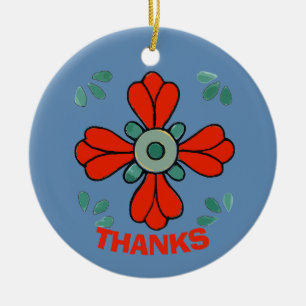 Christmas Flower,, add, edit text Ceramic Tree Decoration