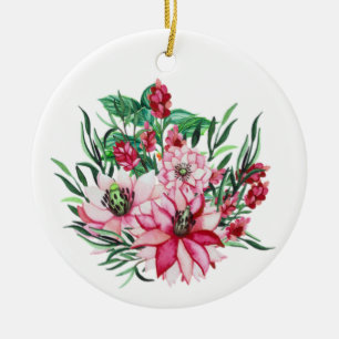 Christmas Flower Bloom Ceramic Tree Decoration