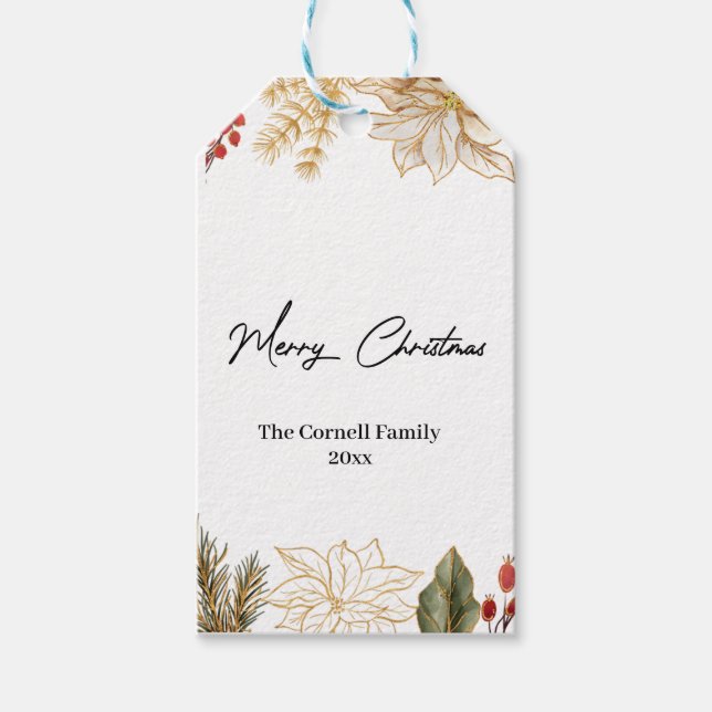 Christmas Flower  Gift Tags (Front)