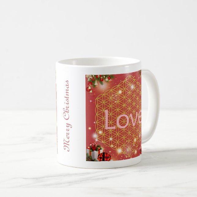 Christmas flower of life gift love  coffee mug (Front Right)
