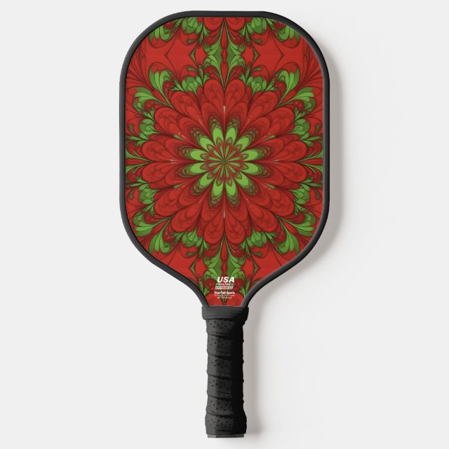 Christmas Flower Pickleball Paddle (Front)