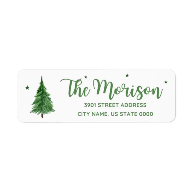 Christmas Flower Return Address Label (Front)