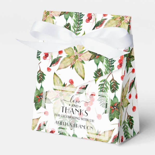 Christmas Flowers and Berries Favour Box (Front Side)