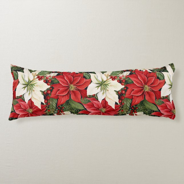 Christmas Flowers Body Cushion (Front)