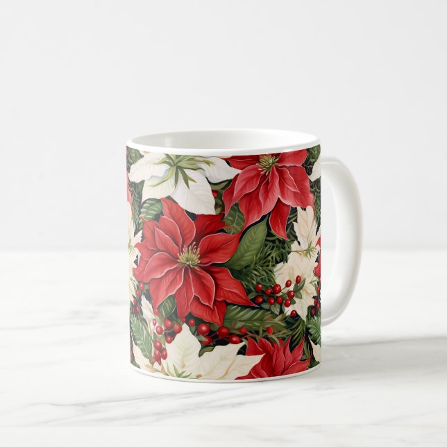 Christmas Flowers Coffee Mug (Front Right)