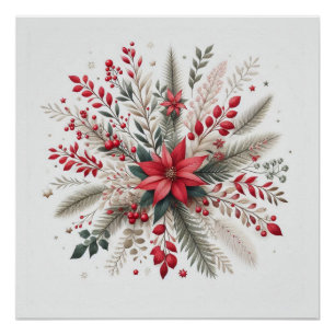Christmas flowers poster