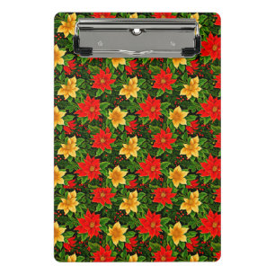 Christmas Flowers Seamless Pattern  Mini Clipboard