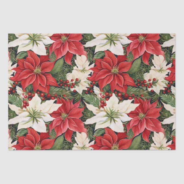 Christmas Flowers Tissue Paper (Front)