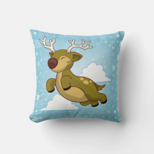 Christmas Flying Reindeer Cushion