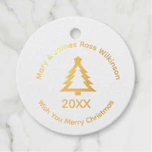 Christmas Foil Gold Gift Tags 