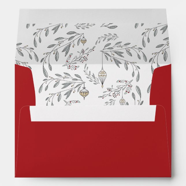 Christmas Foliage and Berries Envelope (Back (Bottom))