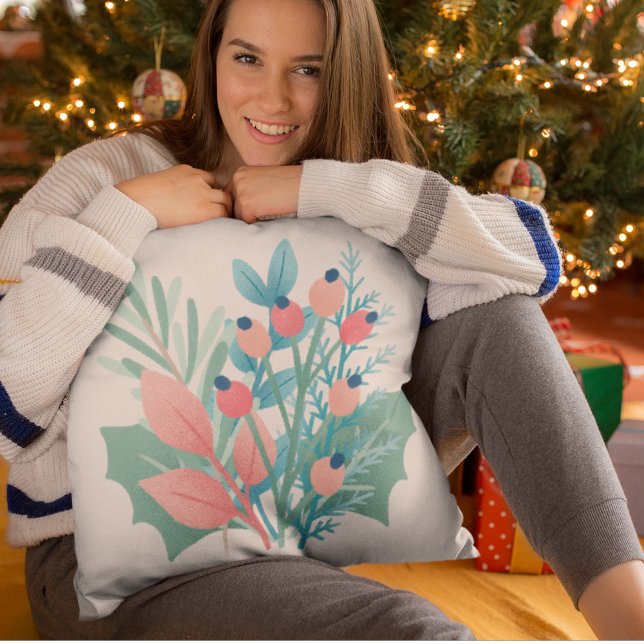 Christmas foliage cushion simple rustic farmhouse (Creator Uploaded)