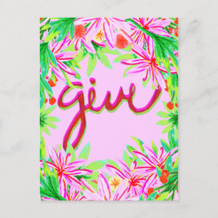 Christmas Foliage - Give Holiday Postcard