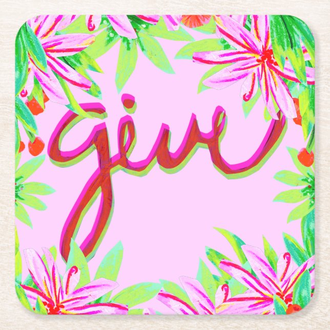 Christmas Foliage - Give Square Paper Coaster (Front)