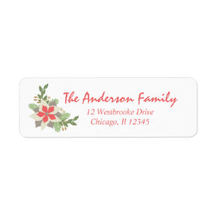 Christmas Foliage Holiday Return Adddress