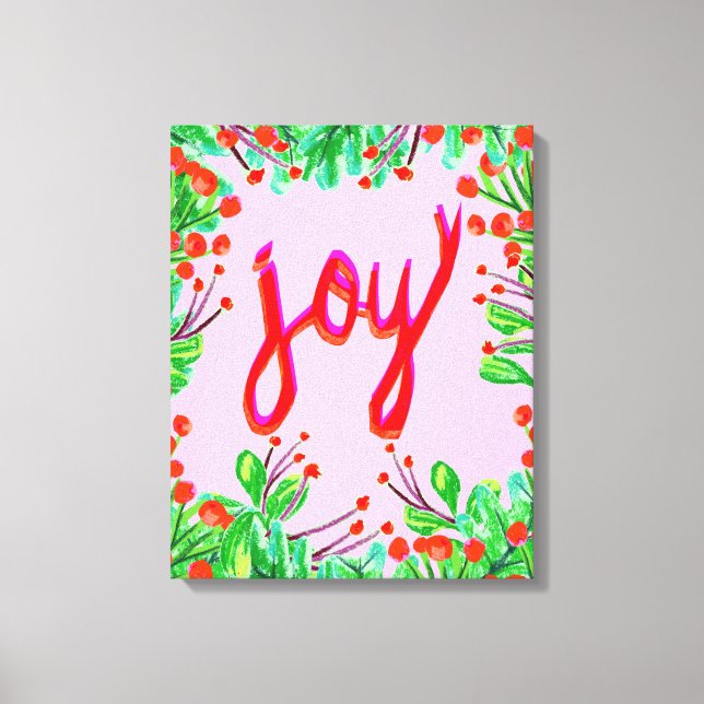 Christmas Foliage - Joy Canvas Print (Front)