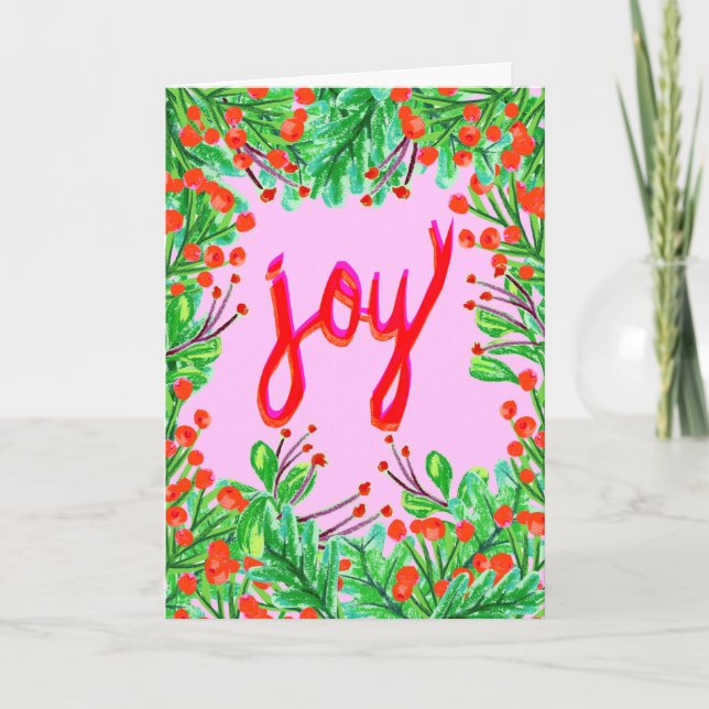 Christmas Foliage - Joy Holiday Card (Front)