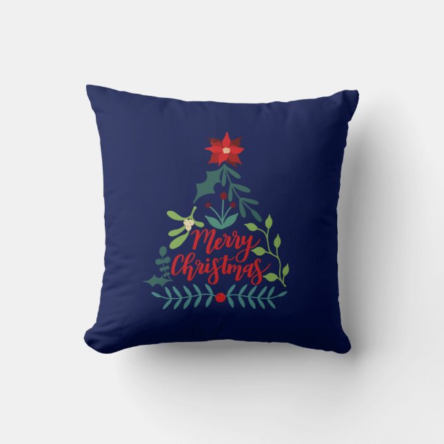 Christmas Foliage Leaves Cushion (Front)