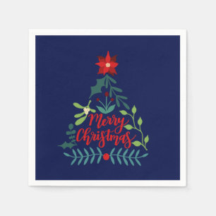 Christmas Foliage Leaves Napkin