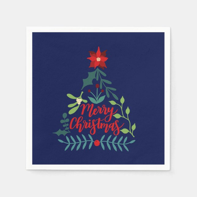 Christmas Foliage Leaves Napkin (Front)