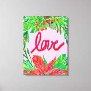 Christmas Foliage - Love Canvas Print