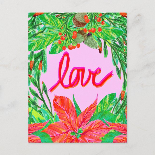 Christmas Foliage - Love Holiday Postcard (Front)