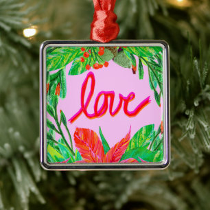 Christmas Foliage - Love Metal Tree Decoration