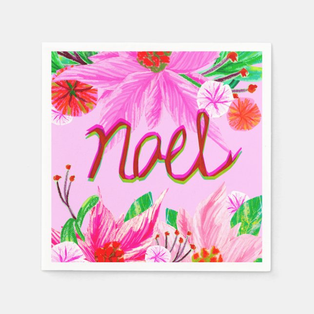 Christmas Foliage - Noel Napkin (Front)
